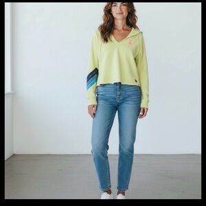 Aviator Nation Neon Yellow Bolt Stitch Hoodie